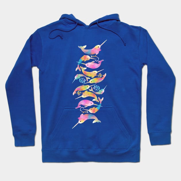 Rainbow Narwhals Hoodie by PerrinLeFeuvre